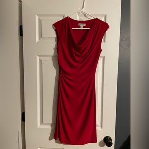 Dress Barn Red swoop neck dress